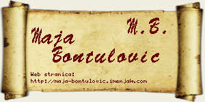 Maja Bontulović vizit kartica